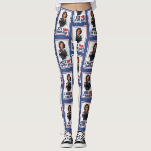 I Need You to Vote Blue Leggings