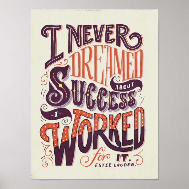 I Never Dreamed About Success Poster (Front)