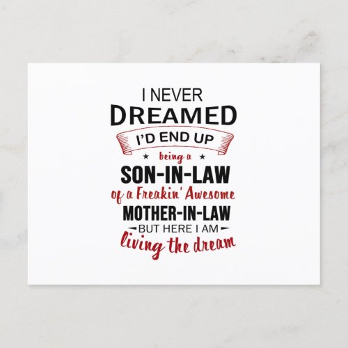 I Never Dreamed Id End Up Being A Son_In_Law Invitation Postcard
