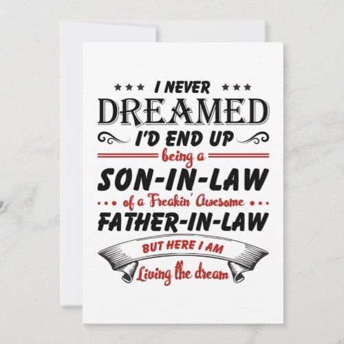 I Never Dreamed Id End Up Being A Son_In_Law Thank You Card