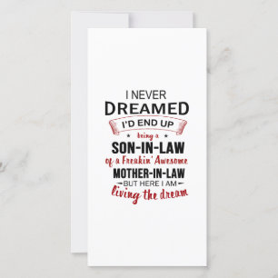 I Never Dreamed I'd End Up Being A Son-In-Law Thank You Card