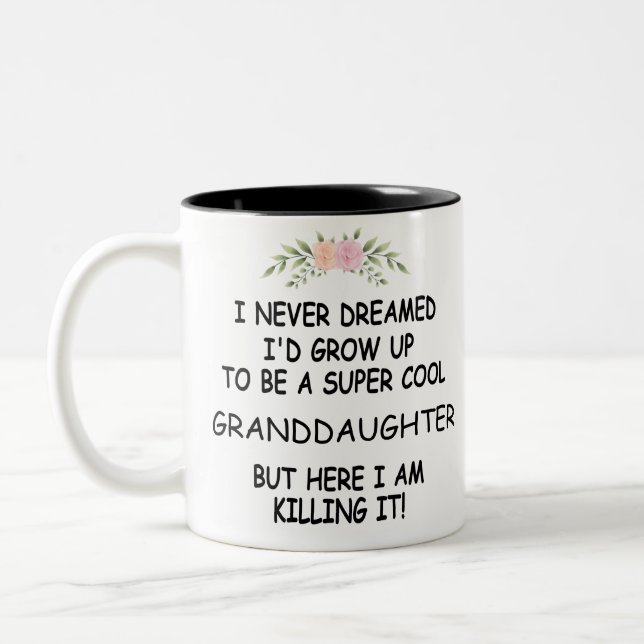 I Never Dreamed I'd Grow Up To Be A Granddaughter Two-Tone Coffee Mug (Left)