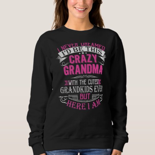 I Never Dreamer Id Be This Crazy Grandma With Gra Sweatshirt