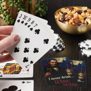 “I Never Drink… Wine” Vampire Horror Humor Poker Cards