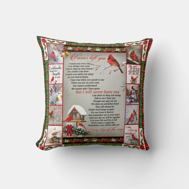 I Never Left You Christmas Cardinal Nice Gift Throw Pillow (Front)