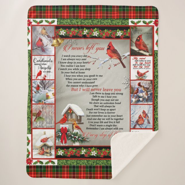 I Never Left You, Christmas Cardinal Quilt Blanket (Front)