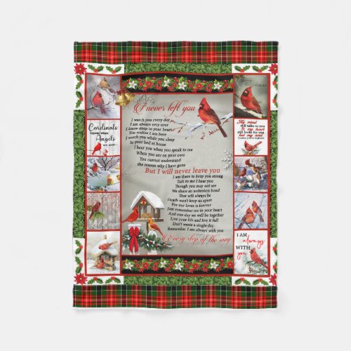 I Never Left You Christmas Cardinal Quilt Blanket