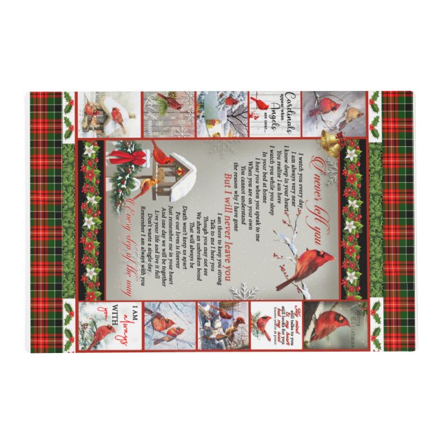 I Never Left You, Christmas Cardinal Quilt Blanket Placemat (Front)