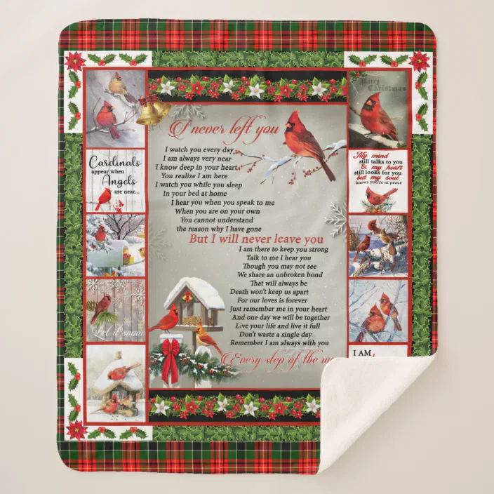 Sherpa Fleece Blanket Gift for Grandmother with Cardinals 