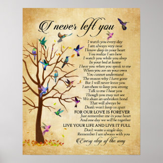 I Never Left You Hummingbird Memorial Poster