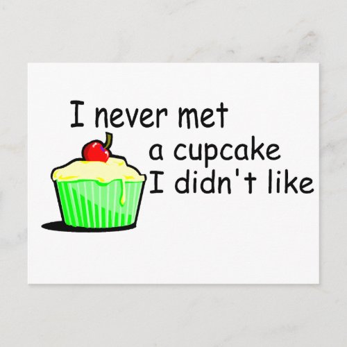 I Never Met A Cupcake I Didnt Like Postcard