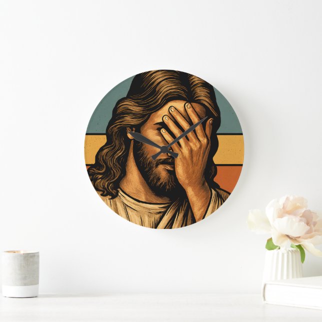 I Never Said That Jesus Meme Funny Christian Large Clock (Home)