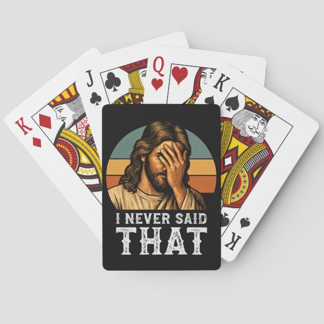 I Never Said That Jesus Meme Funny Christian Poker Cards (Back)
