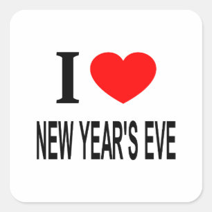 I ❤️ NEW YEAR'S EVE I LOVE NEW YEAR'S EVE I HEART SQUARE STICKER