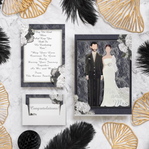I Now Pronounce You Man and Wife Wedding Foil Holiday Card