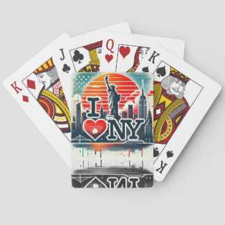 I ❤️ NY Graphic Tee for Travel Lovers Poker Cards