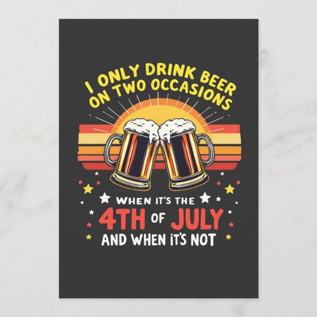 I Only Drink in Two Occasions Funny 4th of July  Program (Front)
