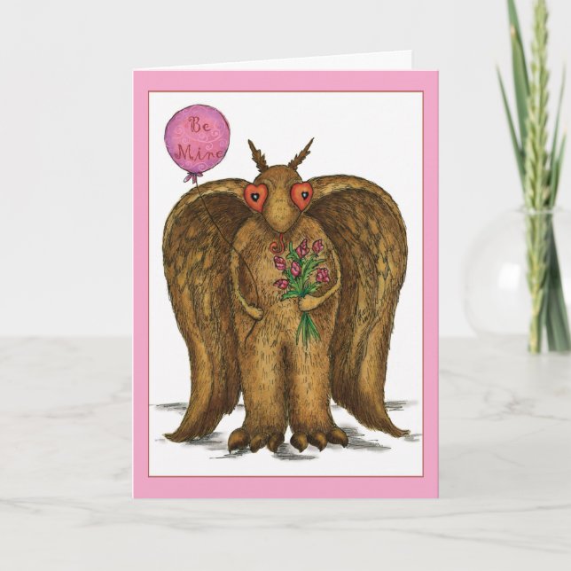 I Only Have Eyes For You Mothman Valentine Holiday Card (Front)