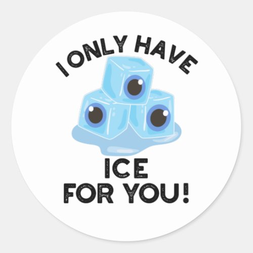 I Only Have Ice For You Funny Eye Pun  Classic Round Sticker