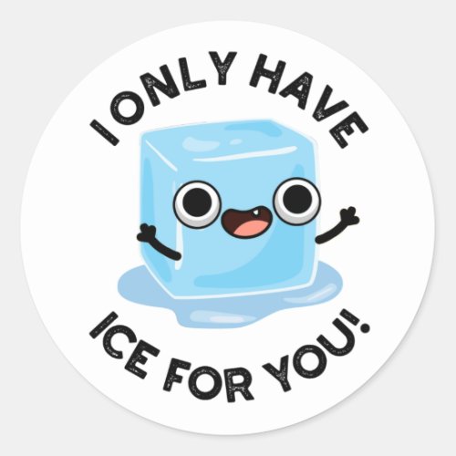 I Only Have Ice For You Funny Eye Pun  Classic Round Sticker