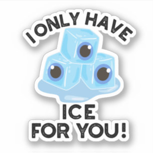 I Only Have Ice For You Funny Eye Pun Sticker