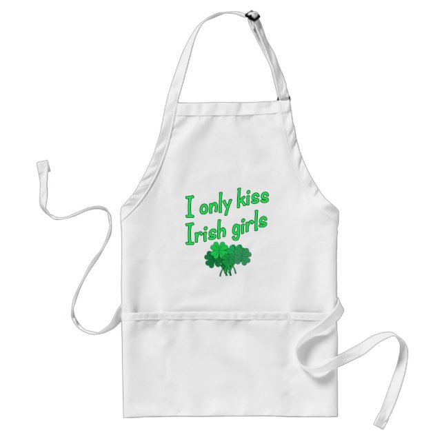 I Only Kiss Irish Girls Adult Apron (Front)