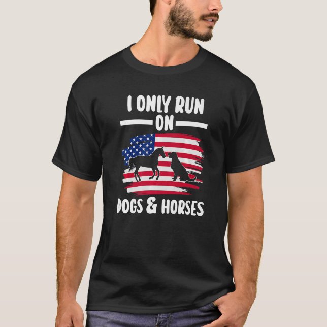 I only run on dogs & horses equestrian Premium T-Shirt (Front)