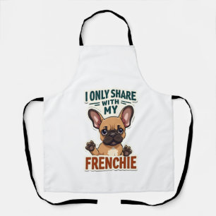 I Only Share With My Frenchie Vintage French Bulld Apron