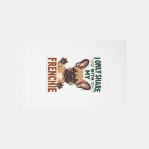 I Only Share With My Frenchie Vintage French Bulld Rug