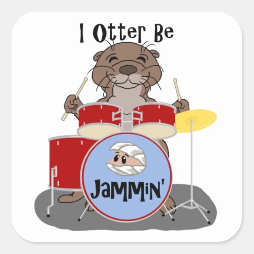 I Otter Be Jammin Square Sticker