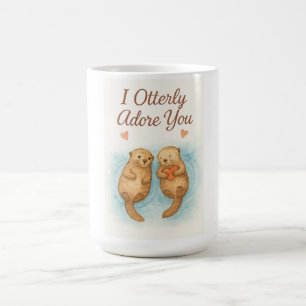 I Otterly Adore You – Cute Watercolor Otter Love Coffee Mug