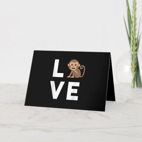 I ove Monkeys Funny Monkey Lover Kids Cute Gift Holiday Card