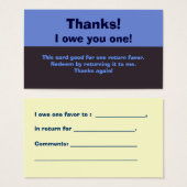 I Owe You A Favor (Front & Back)