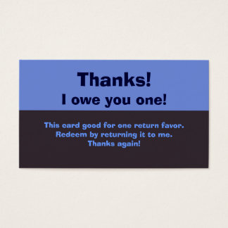 I Owe You A Favor