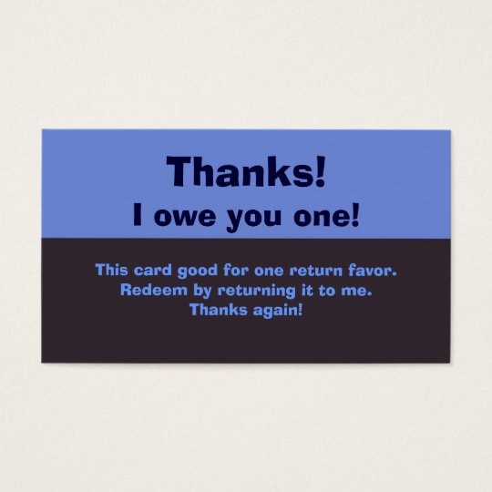 I Owe You A Favor