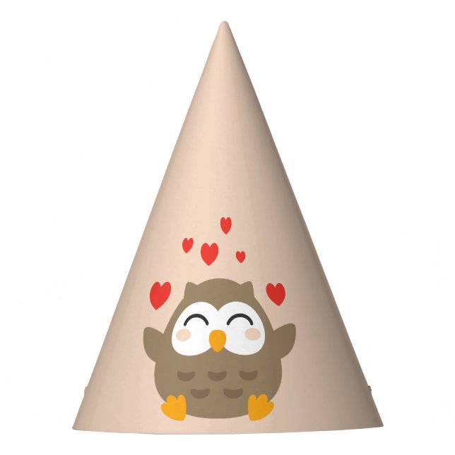 I Owl You Illustration Party Hat (Front)