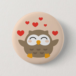 I Owl You Illustration Pinback Button