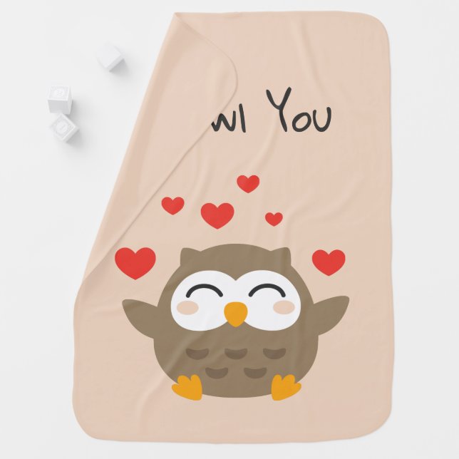 I Owl You Illustration Stroller Blanket (In Situ)