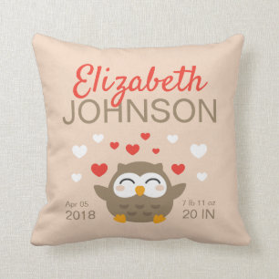 I Owl You Illustration Throw Pillow