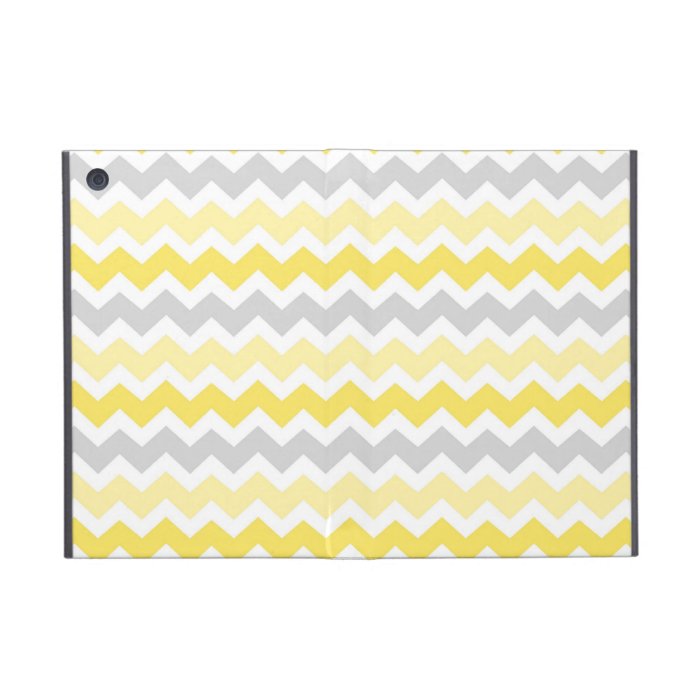 i Pad  Lemon Grey Chevrons Pattern Cover For iPad Mini