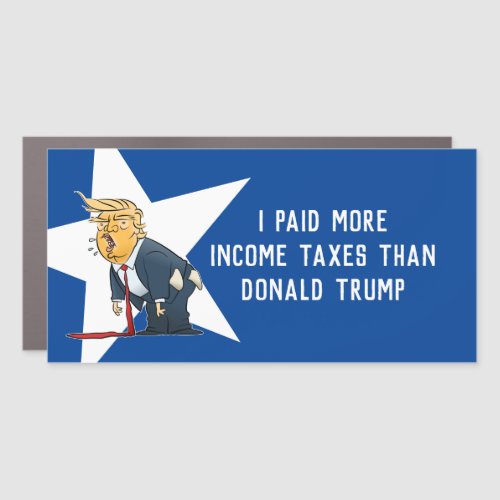 I Paid More Income Taxes Than Donald Trump Cartoon Car Magnet