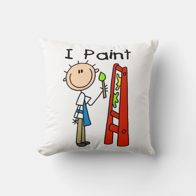 I Paint Throw Pillow (Front)