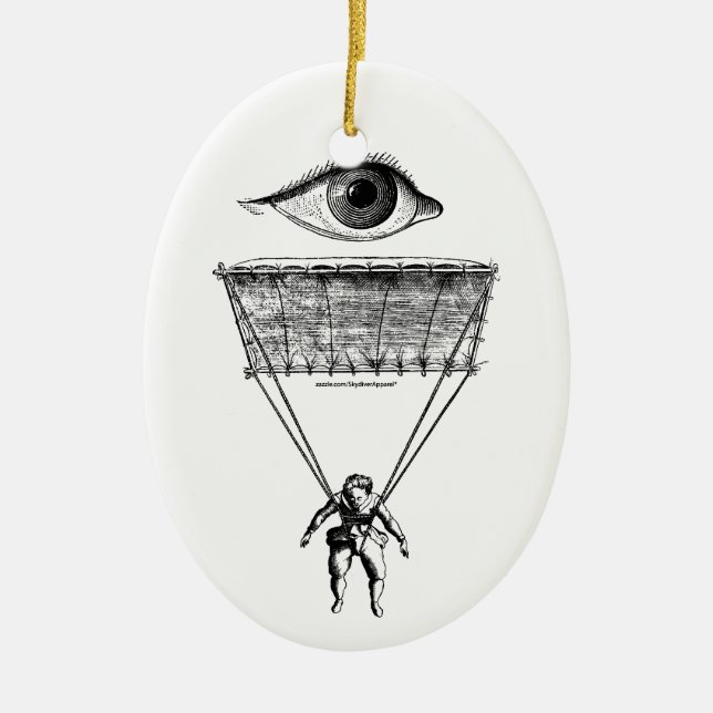I Parachute Ceramic Ornament (Front)