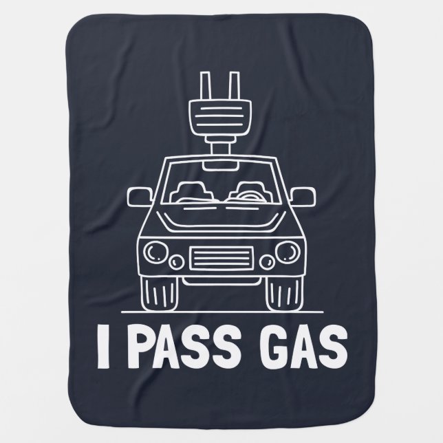 I Pass Gas Eco Electric Car Gag Baby Blanket (Front)