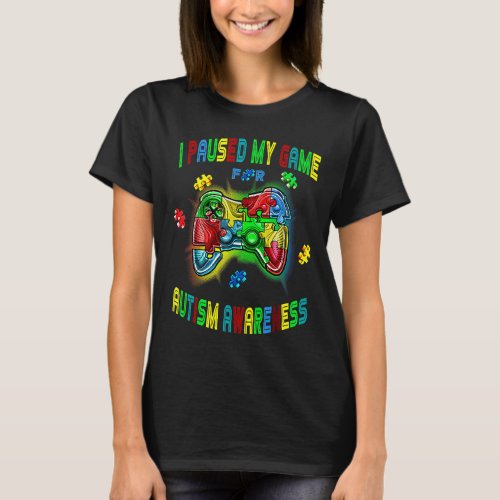 I Paused My Game For Autism Awareness Boy Gamer Vi T_Shirt