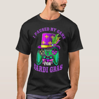 I Paused My Game For Mardi Gras Gamer Gaming Kids T-Shirt