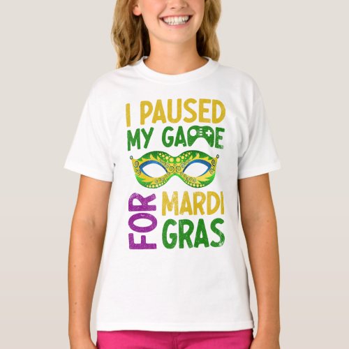 I Paused My Game For Mardi Gras Square Sticker T_Shirt