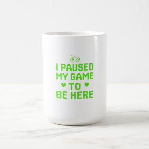 I Paused My Game Neon Pixel Art Coffee Mug