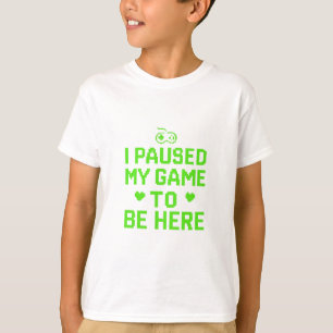 I Paused My Game Neon Pixel Art T-Shirt