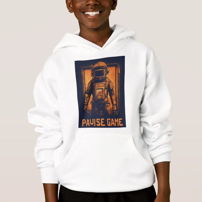 I Paused My Game to Be Here" Funny Gamer T-Shirt Hoodie (Front)
